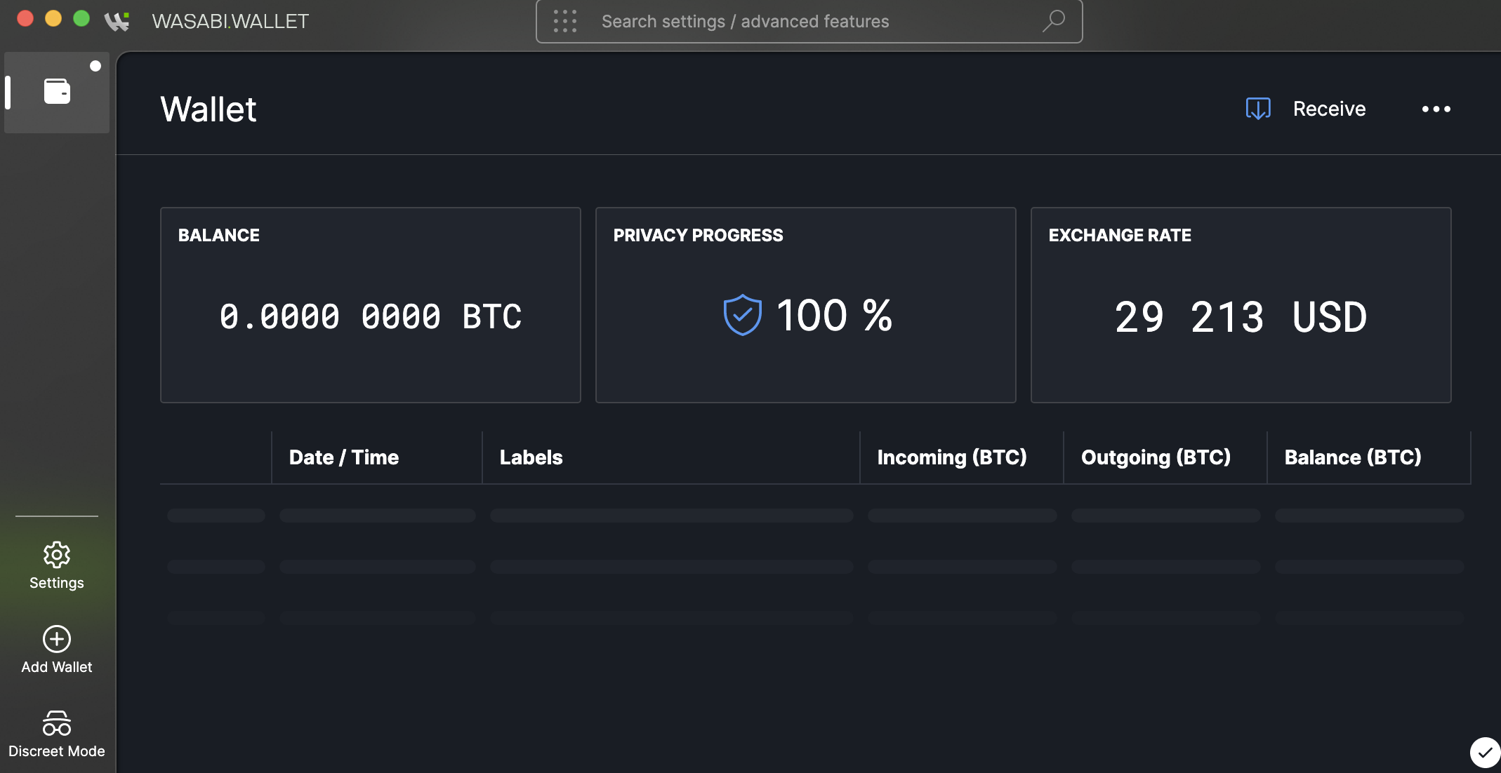 Wasabi Wallet KYC process screenshot