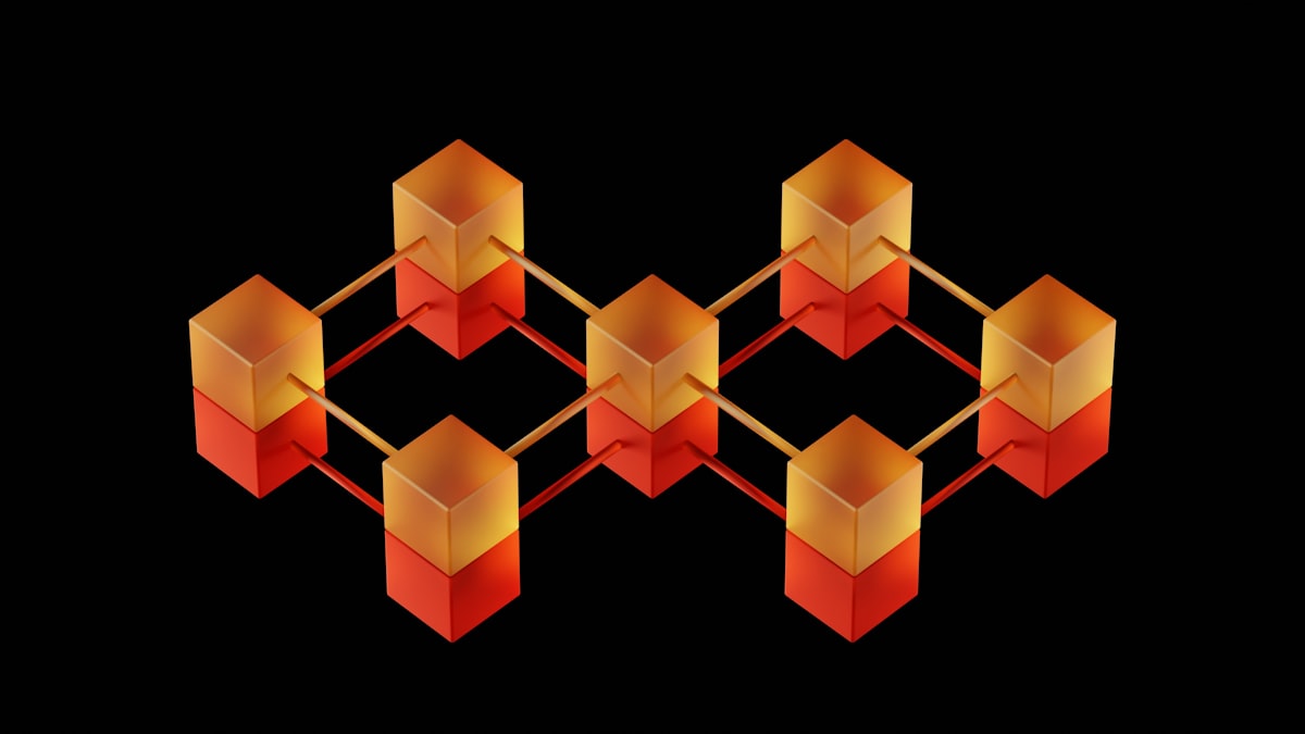 Abstract illustration of blockchain privacy and compliance scales balancing, symbolizing regulated crypto mixers in 2024